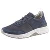 Keilsneaker GABOR ROLLINGSOFT, Damen, Gr. 40, blau (jeansblau), Textil, Veloursleder, unifarben, sportlich, Schuhe, Freizeitschuh, Halbschuh, Schnürschuh, Logoschriftzug an der Ferse
