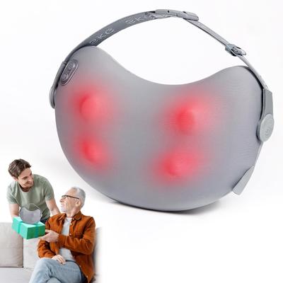 Electric Back Massager Cordless 4D Shiatsu Portable with Heat, Pain Relief & Lumbar Support