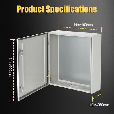 Outdoor/Indoor Steel Electrical Junction Box with Mounting Plate