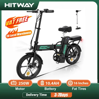 HITWAY BK5 16" Electric Bike E-Bike Foldable City Bikes 8.4h Battery, 35-90 Km250 W/36V/10.4Ah Battery Electric Bicycle