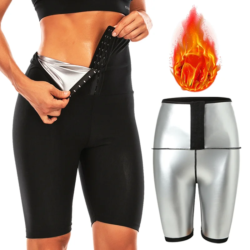 Pantaloni da sauna da donna Shaper Sudore caldo Effetto sauna Pantaloni dimagranti Fitness Breve shapewear Allenamento Leggings da palestra Pantaloncini fitness