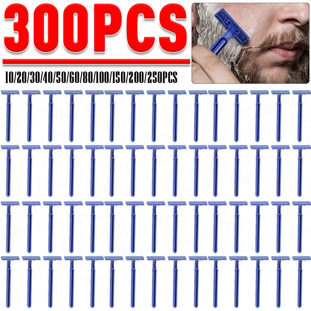 0, 5-10 Stück Einweg-Schnurrhaare Rasier rasierer Körpers ch neider Edelstahl 2 Schichten Klingen rasierer für Männer Frauen Hotel geräte Image