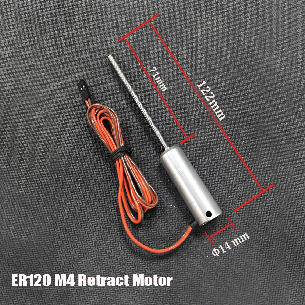Einziehbarer Motor ER120 M4 / M3 mit langem Schaft für DIY RC Flugzeug JP Hobby Vollmetall Elektrischer Einziehmechanismus F16 4kg