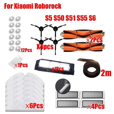 Für XiaoMi Roborock S50 S51 S55 S5 S6 Staubsauger Ersatzteile HEPA-Filter Mopp Tuch Schwarz Wichtigsten Pinsel Seite Pinsel Zubehör Image