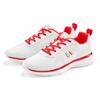 Sneaker LASCANA, Damen, Gr. 38, rot (weiß, rot), Obermaterial: 60% Textilmaterial, 40% Lederimitat. Futter: 100% Textilmaterial. Decksohle: 100% Textilmaterial. Laufsohle: 100% Synthetik, unifarben, kontrastfarbene Details, casual, Schuhe,...
