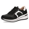 Keilsneaker CAPRICE, Damen, Gr. 38, schwarz-weiß (schwarz, weiß), Leder, sportlich, Schuhe, Freizeitschuh, Halbschuh, Schnürschuh mit Kontrastbesatz, Weite H