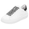 Plateausneaker RIEKER SPORT, Damen, Gr. 38, schwarz-weiß (weiß, schwarz), Leder, sportlich, Schuhe, Freizeitsneaker, Schnürschuh, Halbschuh im Sport-Style