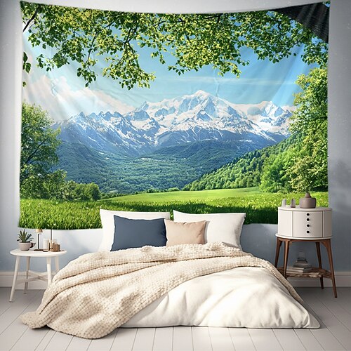 Landschaft Wald Hängender Wandteppich Wandkunst Großer Wandteppich Wandmalerei Dekoration Fotohintergrund Decke Vorhang Wohnheim Schlafzimmer Wohnzimmerdekoration Image
