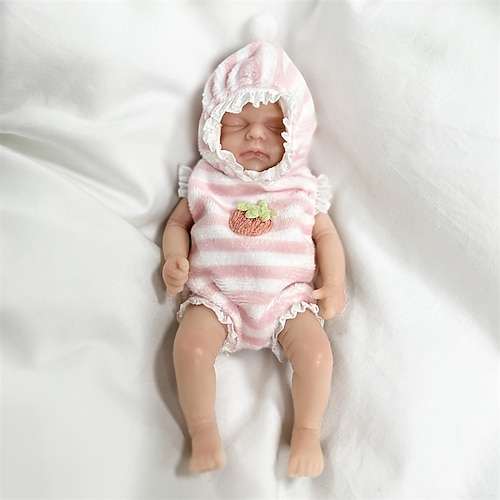 Zwillingsminiatur Lebensechte Reborn Baby Puppen handgefertigte Silikon Überraschungszubehör für Kinder von 3-6 Jahren - realistisches Neugeborenes Puppenset Weihnachtsgeschenk