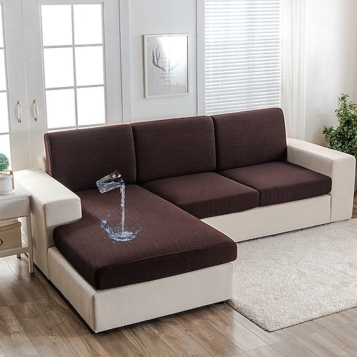 elastische wasserdichte Sofakissenbezüge Jacquard dicker Sofasitzbezug für Wohnzimmer Schonbezug Couchbezüge Möbelschutz Sofabezug Image