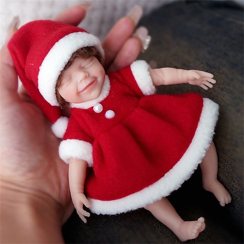 Zwillinge Miniatur lebensechte wiedergeborene Babypuppen handgefertigte Silikonüberraschung Zubehören enthalten für Kinder im Alter von 3-6 Jahren - realistische Neugeborenen Puppenset