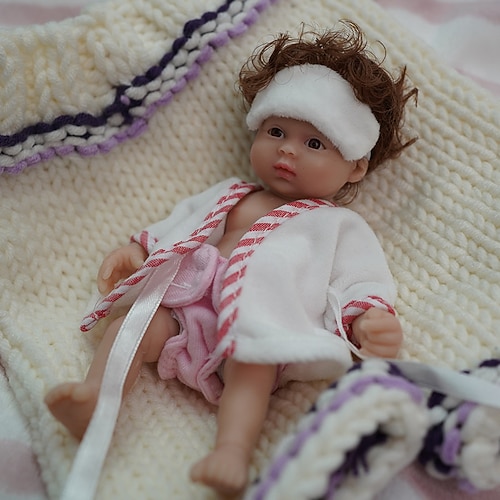 Zwillinge Miniatur lebensechte wiedergeborene Babypuppen handgefertigte Silikonüberraschung Zubehören enthalten für Kinder im Alter von 3-6 Jahren - realistische Neugeborenen Puppenset