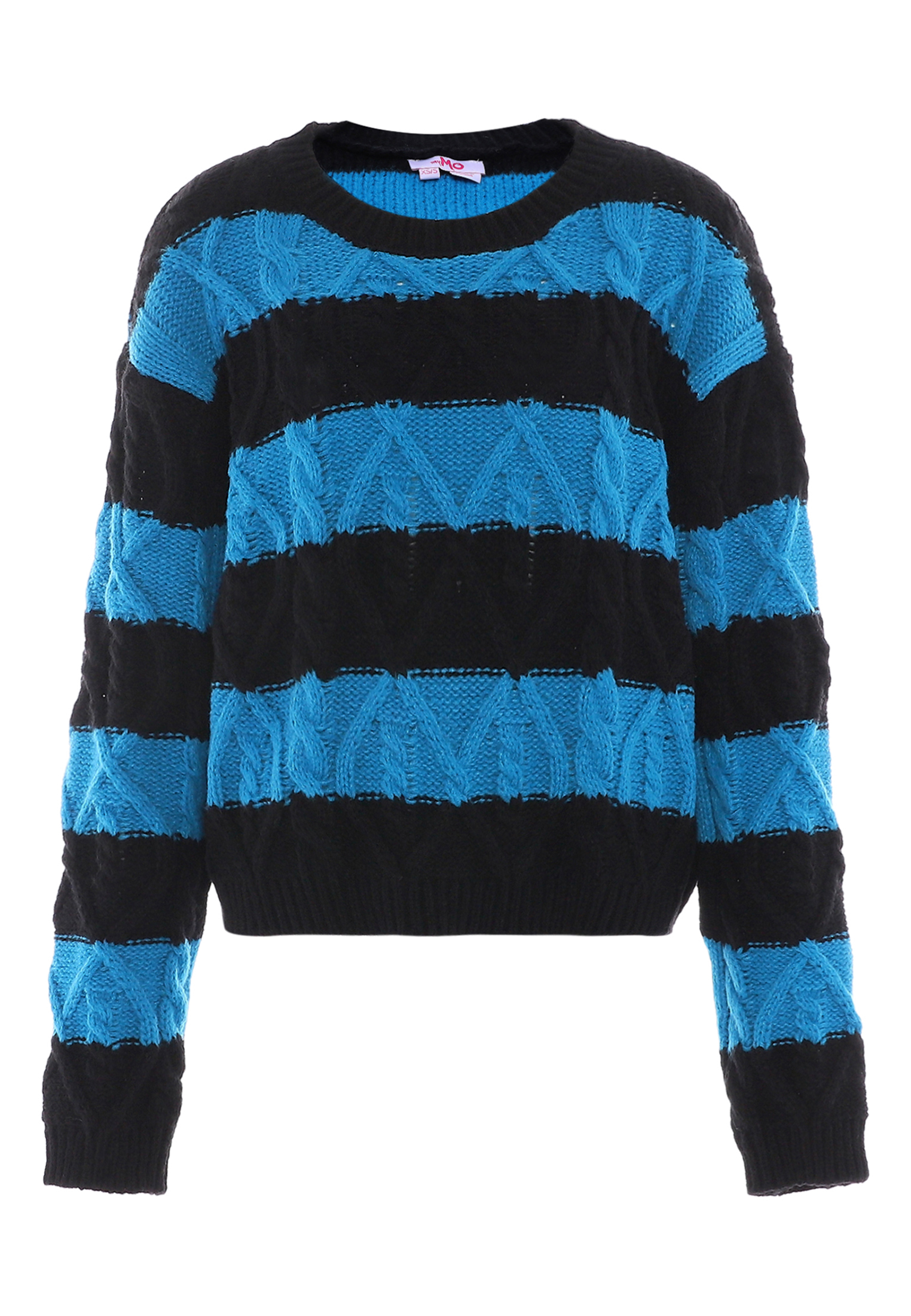 Mymo Strickpullover Damen Schwarz Türkis Image