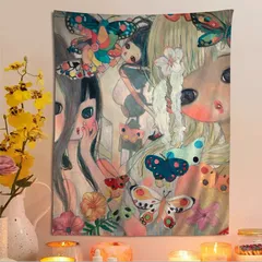 Aya Takano Art Colorful Tapestry Wall Hanging Bohemian Wall Tapestries Mandala Wall Art Decor