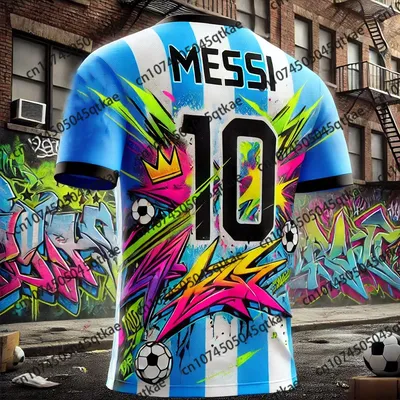 2025 New Special Edition Messi 10 Football Jersey Oversize Sports Tshirt Chatgpt Design Training