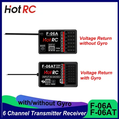 HOTRC 6 Channel F-06A F-06AT 6CH Gyro 2.4Ghz Receiver for Remote Control Transmitter CT-6A HT-6A