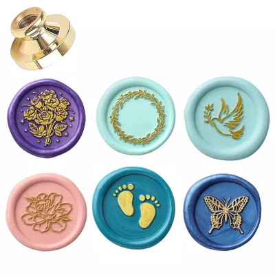 Footprints Pigeon Wax Seal Stamp, Chinese Knot Brass Wax Seal Stamp Head for Wedding Decorating