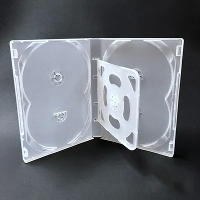 Rectangular Empty CD/DVD Case Plastic Milky Transparent CD Case CD Case Capacity 4-8 Discs Insert