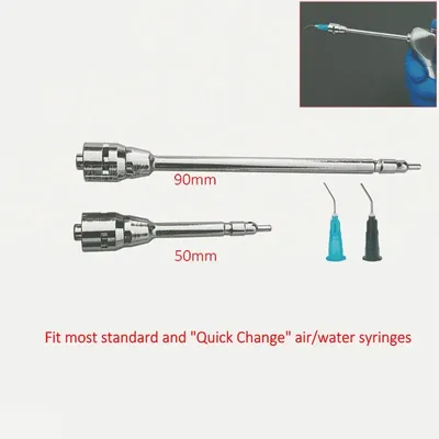 Dental Air Water Syringe Tips with Luer Lock Metal Nozzles with 2Pcs Irrigation Bent Needle