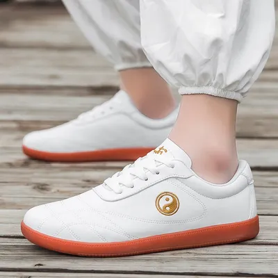 Tai chi shoes Jurzhen cowhide cowhide sole training shoes men's martial arts performance sports