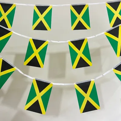 CZY Jamaican National Flags 14x21cm 20pcs/lot One String Hang Rope Jamaica Buntings Stream Jamaica Banner Flags