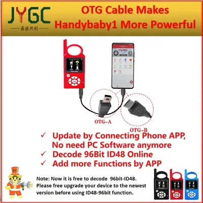 JYGC OTG Cable for Handy Baby Decode 96bit ID48 Online No Need PC Software Update by APP