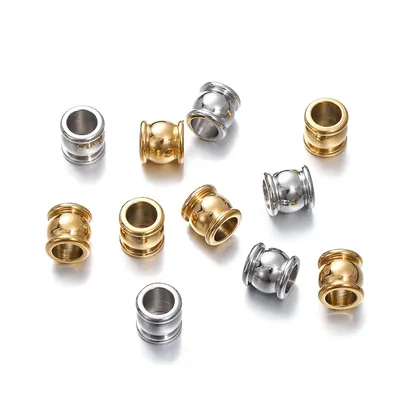 10Pcs/Lot Stainless Steel Round Shape Gold Steel Gold Spacer Beads For DIY Jewelry Making Bracelet