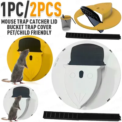 1/2pcs Bucket Mouse Trap Rat Trap Bucket Auto Reset Flip And Slide Bucket Lid Mouse Trap Indoor