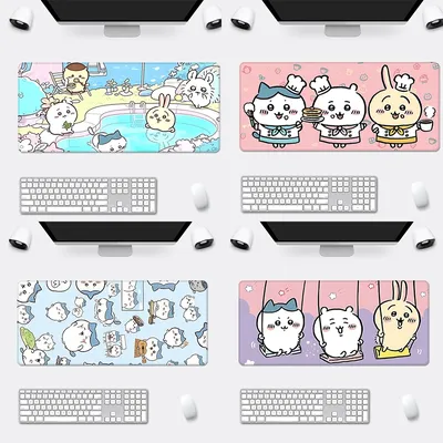 Cute Anime Chiikawas Mousepad HD Printing Computer Gamers Locking Edge Non-slip Mouse Pad XXL90x40cm