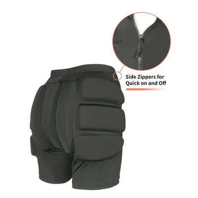 AVIVOR Figure Skating Protective Shorts with Side Zipper and 3D Padding for Kid Youth Adult,