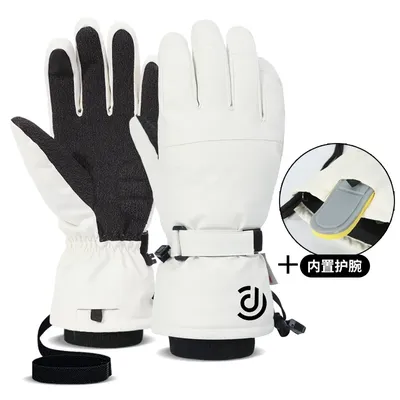 2025 New Snowboard Ski Gloves Professional Thermal Waterproof Wrist Guards Snowmobile Skiing Mittens