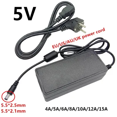 5V 4A 5A 6A 8A 10A 12A 15A Power Supply AC DC 5V Convet 5 Volt Power Supply Adapter Socket