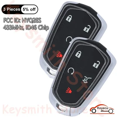 KEYECU 4 5 Buttons 433MHz ID46 Chip for Cadillac XT4 XT5 XT6 2020+ Auto Smart Remote Key Fob HYQ2ES