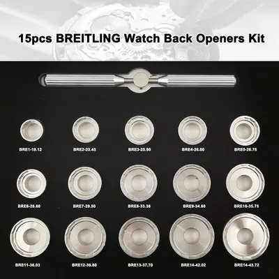 15PCS Watch Back Opener Dies Kit Wrench Type Professional Watch Repair Tools Watch Case Cover Opene