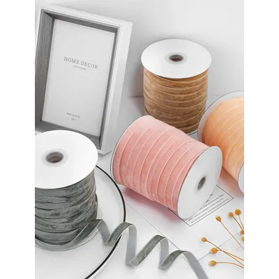 50Yards Velvet Ribbon 3/8" Wide Single Face Velvet Ribbon Roll with Spool for Gift Wrapping Decoration Party Wedding Arts Crafts