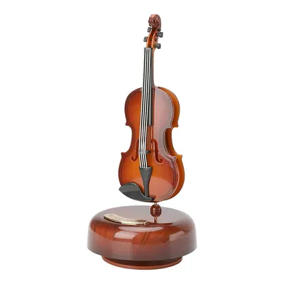 Creative Music Box Violin Guitar With Rotating Musical Base Classical Music Box Mini Replica