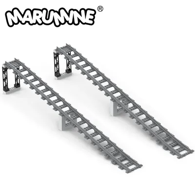 Marumine MOC Train Track Ramp Uphill MOC Railway Idea Bridge Bricks Model Kit Compatible 53401