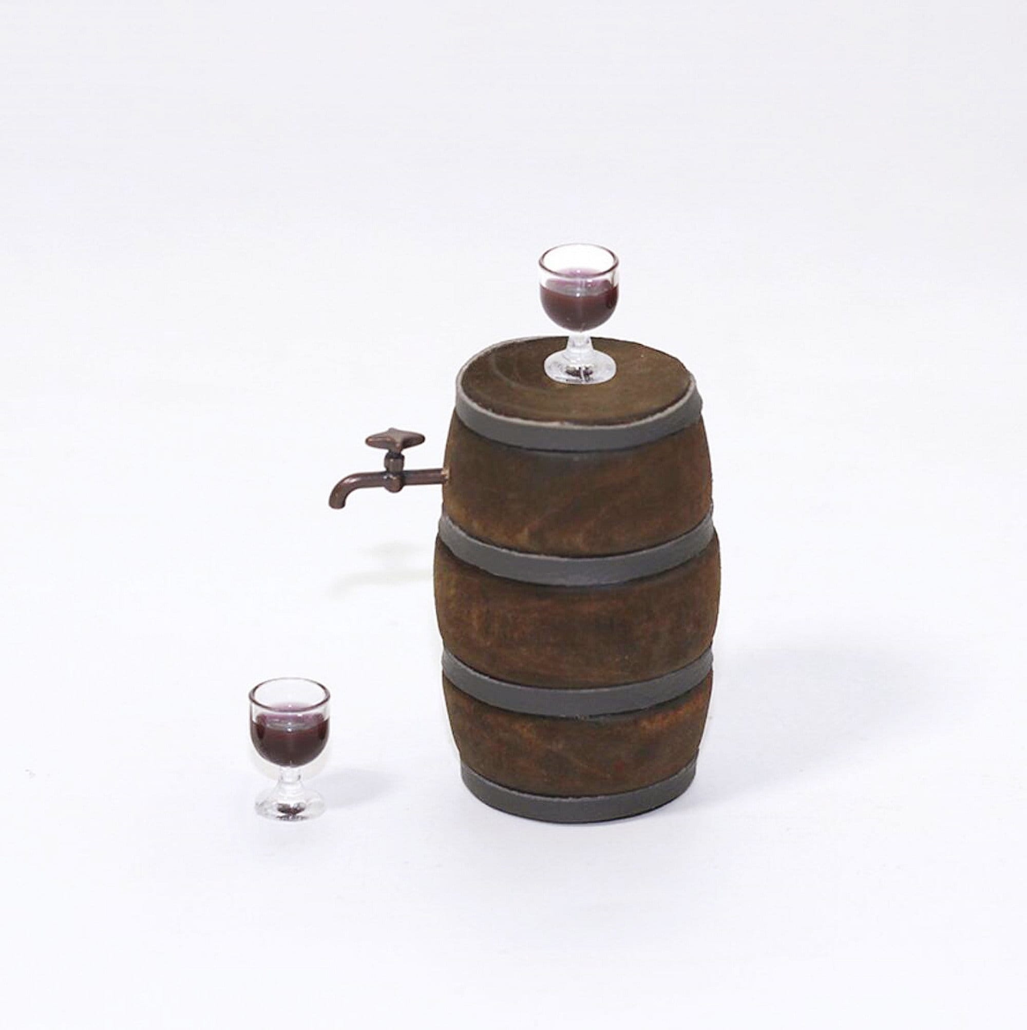 Set di botti di vino rosso in miniatura Cibo in miniatura Decorazione per cantina Miniature per case delle bambole Artigiano in miniatura per case del