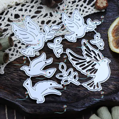 5PCS Kinds of Pigeon Metal Cutting Dies for Scrapbooking DIY Manual Album Production Tool Carbon