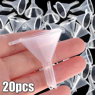 20/1Pcs Transparent Mini Funnels Small Mouth Plastic Liquid Oil Funnel Bottleneck Bottles Packing