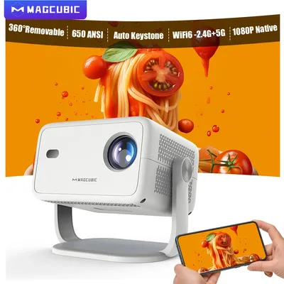 Magcubic 650ANSI Android11 Smart 4K L018 Projector 1080P Auto Focus & Keystone Correction BT 5.2 WIFI6 Allwinner H713 Portable
