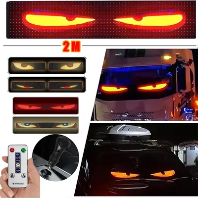 Truck Devil Eye LED Matrix Pixel Panel Soft Foldable Remote Control Lighting Graffiti Scrolling