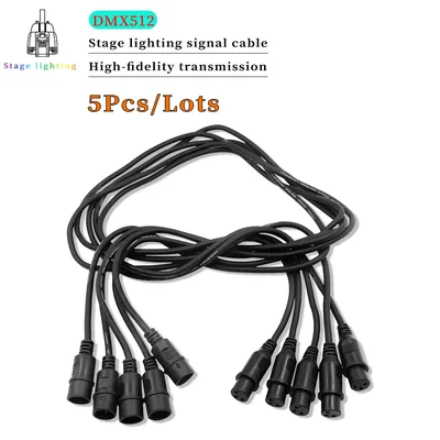 5 Pcs/lot 3 PIN DMX Signal Line 1M-20M Black Connector DMX Cable Used For DMX512 Controller Led Par