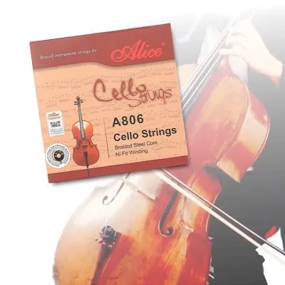 Alice A806 Cello Strings Professional Steel-core Alloy Winding Nickel Plated Ball End 1set Cello