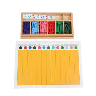 Montessori Decimal Fraction Exercise Wood Cubes/ Board Kids Learning Resource Mathematics