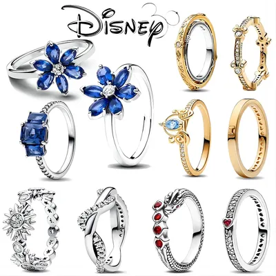 Disney Mickey Sparkling Eternity Dragon Crown Women's ring wedding vintage Accessories Fit Pandora