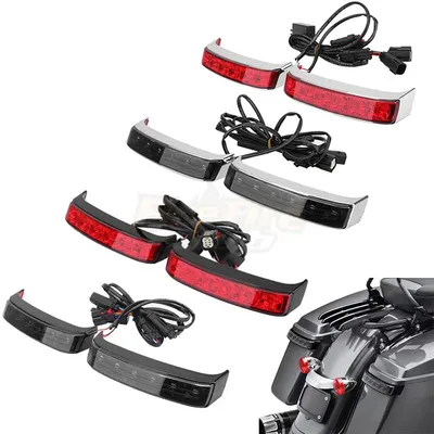 Moto LED Saddlebag Tail Run Brake Turn Signal Lights Lamp Rear Light Motorcycle For Harley Touring