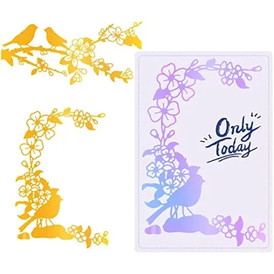 Birds and Vines Hot Foil Plate Flowers and Butterflies for DIY Foil Paper Embossing Scrapbooking