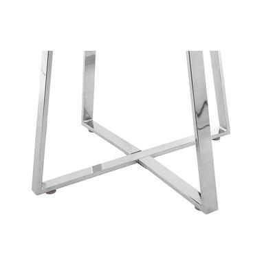 Square Dining Table with Glass Top and Chrome Leg (Seats 4)