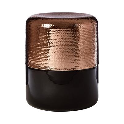 Jelani Hammered Copper and Glass Side Table